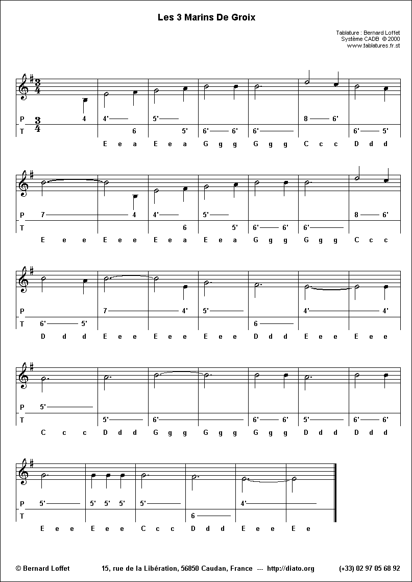 Partitions accordéon  Partition Papier musique vierge tablature